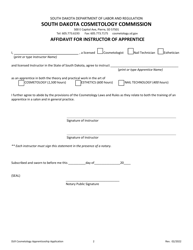 Apprenticeship Application - South Dakota, Page 2
