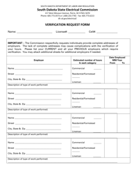 Document preview: Verification Request Form - South Dakota