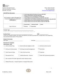 Form IN-2004 Provider Complaint: Medicare Advantage Special Needs Plan (Ma-Snp) - Tennessee, Page 2