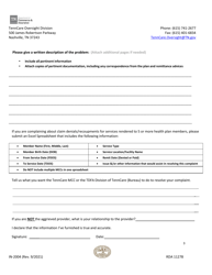 Form IN-2004 Provider Complaint: Medicare Advantage Special Needs Plan (Ma-Snp) - Tennessee, Page 3