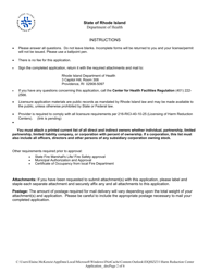 Licensing Application for Harm Reduction Centers - Rhode Island, Page 2