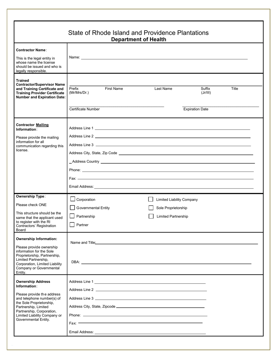 Application for Lead Contractor - Rhode Island, Page 4