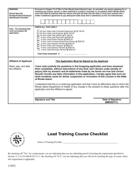 Application for Lead Training Courses - Rhode Island, Page 5