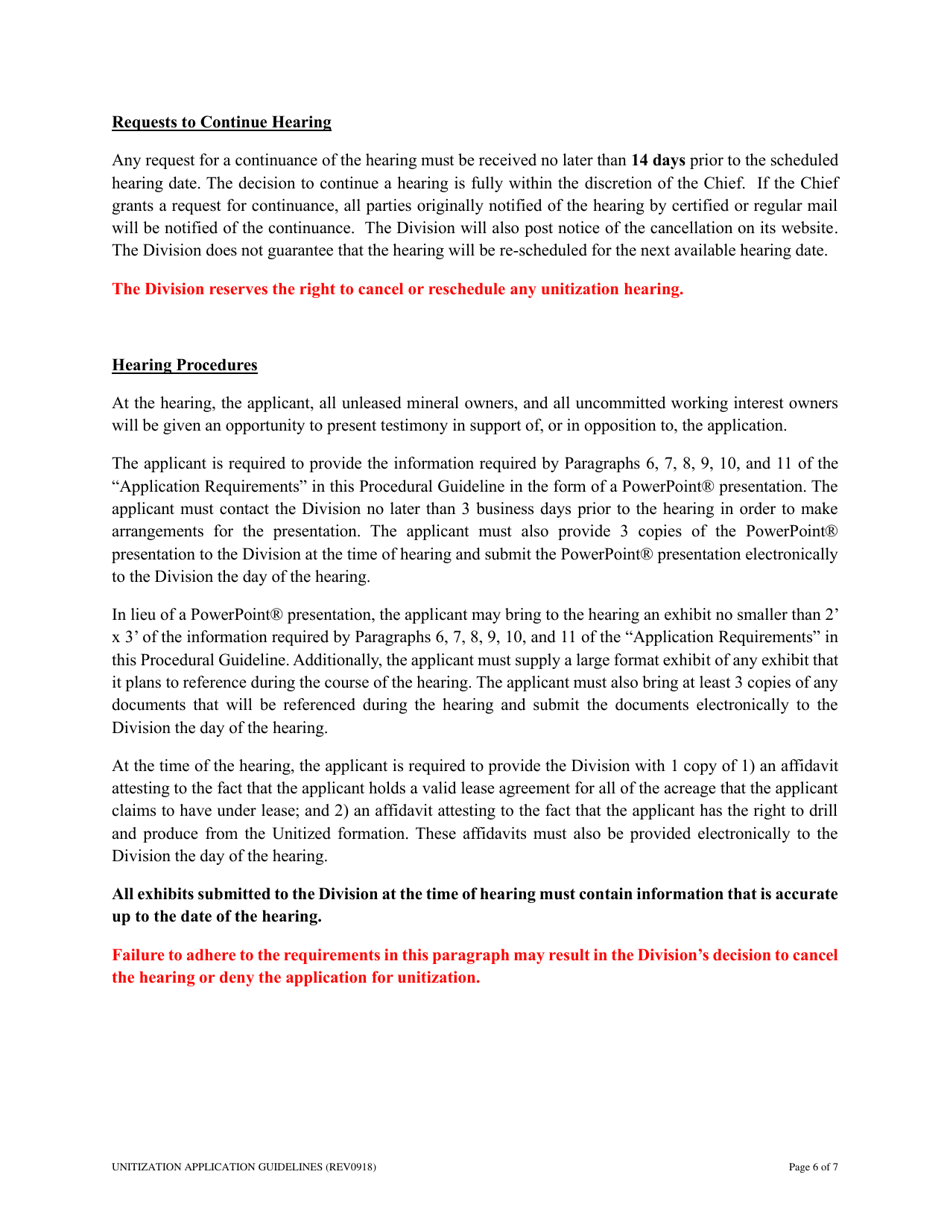 Unitization Application Procedural Guideline - Ohio, Page 6