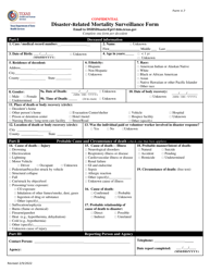 Form V.7 Disaster-Related Mortality Surveillance Form - Texas
