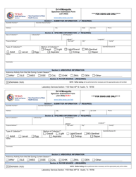 Document preview: Form G-14 Mosquito Surveillance Adult/Larval Specimen Submission Form - Texas