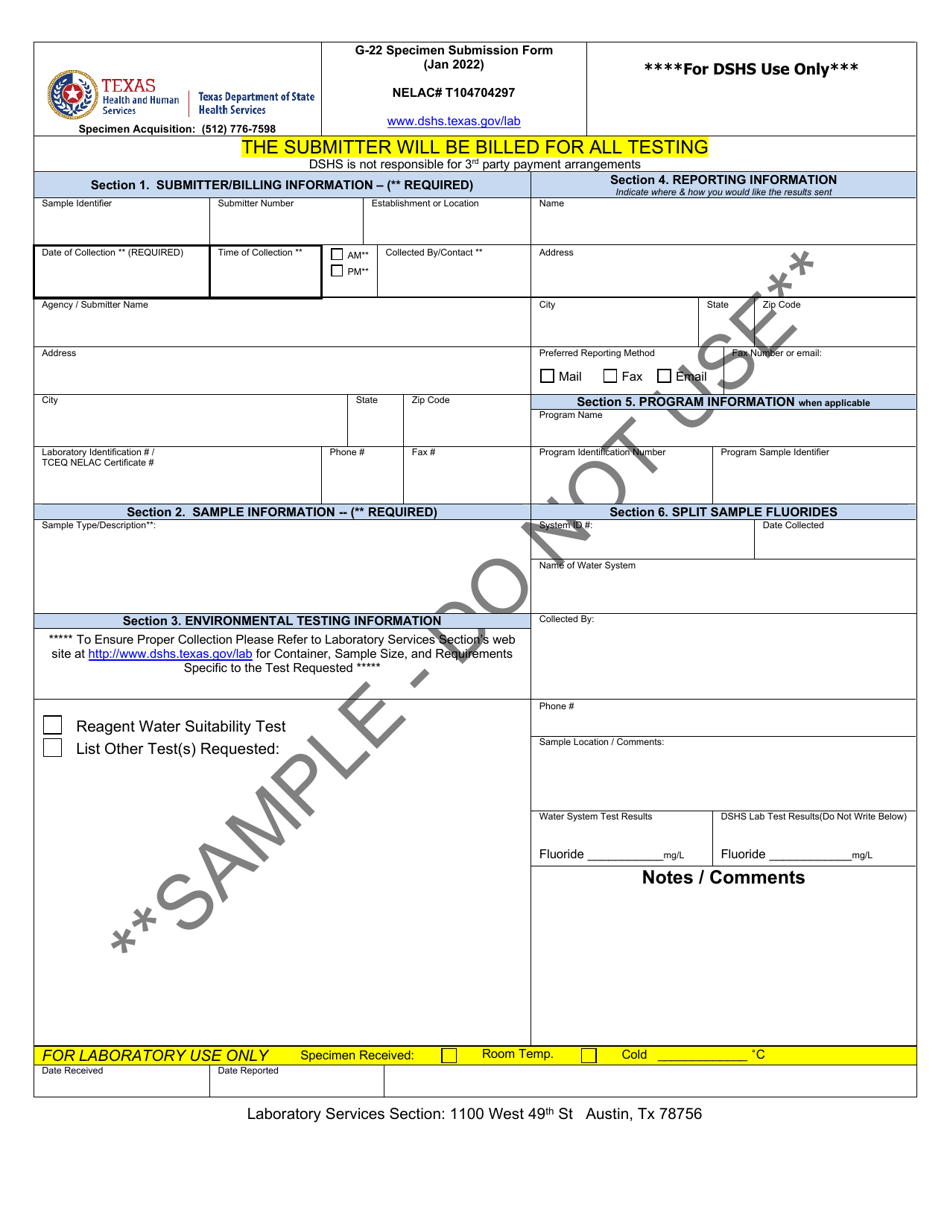 Form G-22 - Fill Out, Sign Online and Download Printable PDF, Texas ...