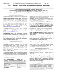 Document preview: Instructions for Form G-27A Emergency Preparedness Specimen Submission Form - Texas