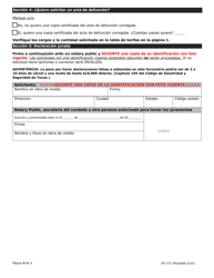Formulario VS-172 Solicitud De Correccion Al Acta De Defuncion - Texas (Spanish), Page 4