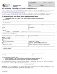 Document preview: Form VS-210 Central Adoption Registry Request for Records - Texas