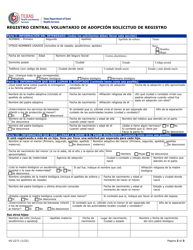 Formulario VS-2271 Registro Central Voluntario De Adopcion Solicitud De Registro - Texas (Spanish), Page 2