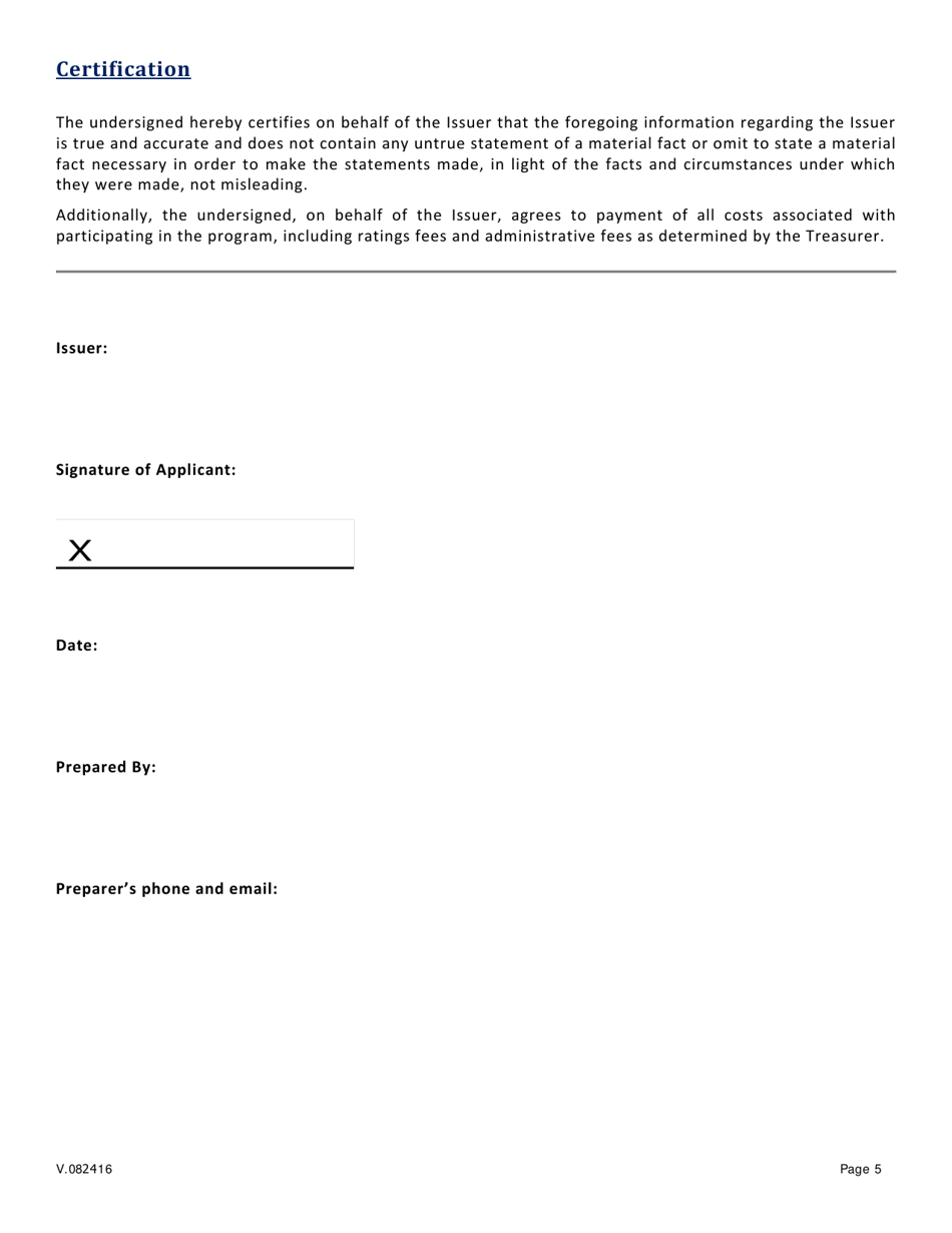 Application for Credit Enhancement - Ohio, Page 6