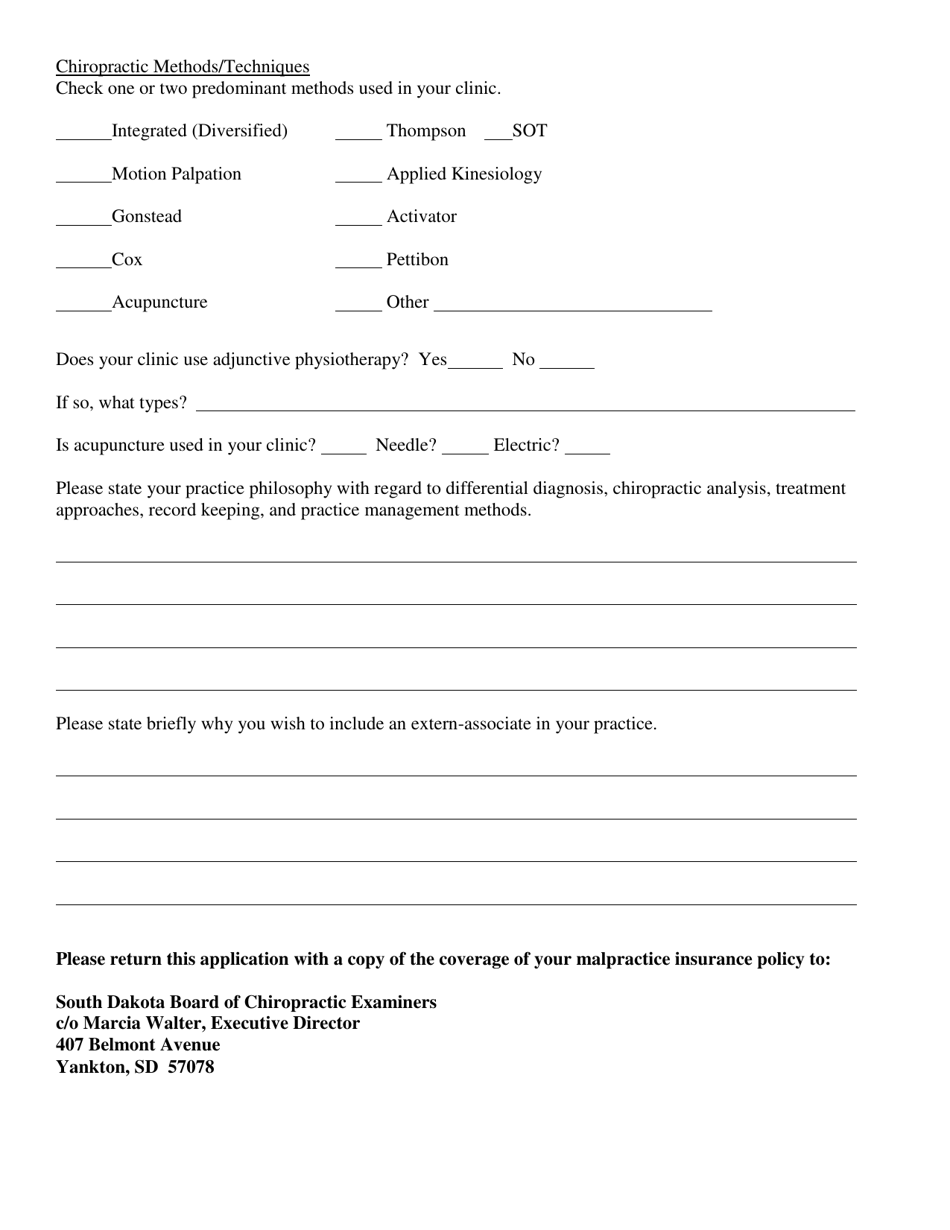 Application for Preceptor Program - South Dakota, Page 5