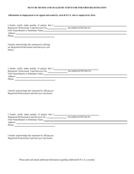 Surveying Firm Registration Form - Texas, Page 3