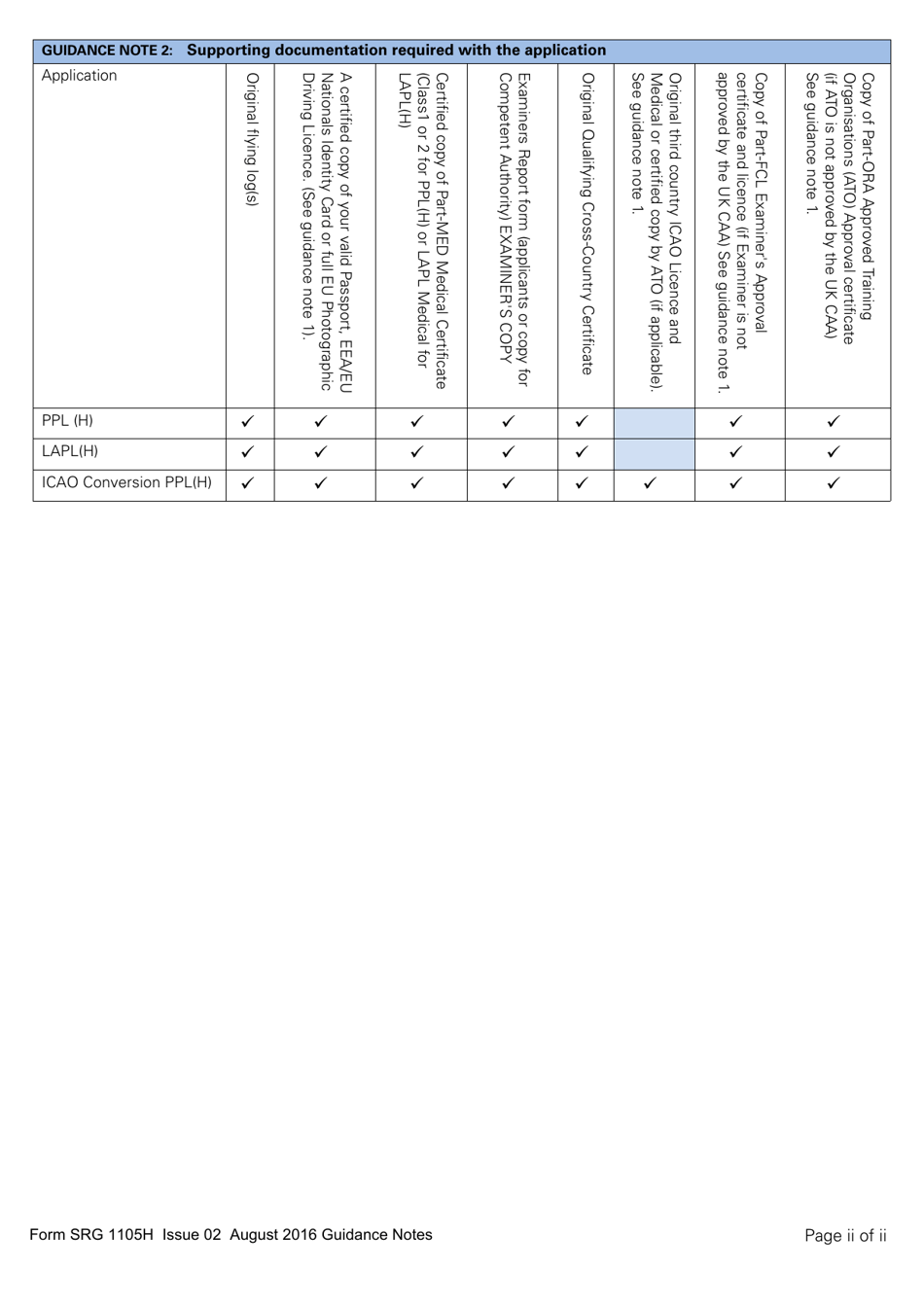 Form SRG1105H Helicopter - Application for Part-Fcl Private Pilot Licence and Light Aircraft Pilot Licence - United Kingdom, Page 11