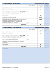 Form SRG1105H Helicopter - Application for Part-Fcl Private Pilot Licence and Light Aircraft Pilot Licence - United Kingdom, Page 3