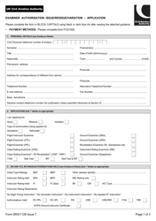 Document preview: Form SRG 1128 Examiner Authorisation Issue/Reissue/Variation - Application - United Kingdom