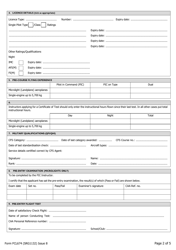 Instructor Form 1 (FCL674; SRG1132) National Fixed Wing Application - United Kingdom, Page 2