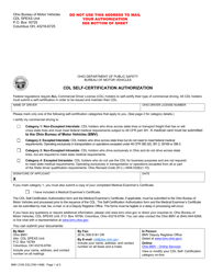 Document preview: Form BMV2159 Cdl Self-certification Authorization - Ohio