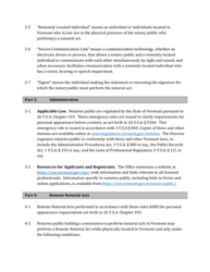 Emergency Administrative Rules for Notaries Public and Remote Notarization - Vermont, Page 2