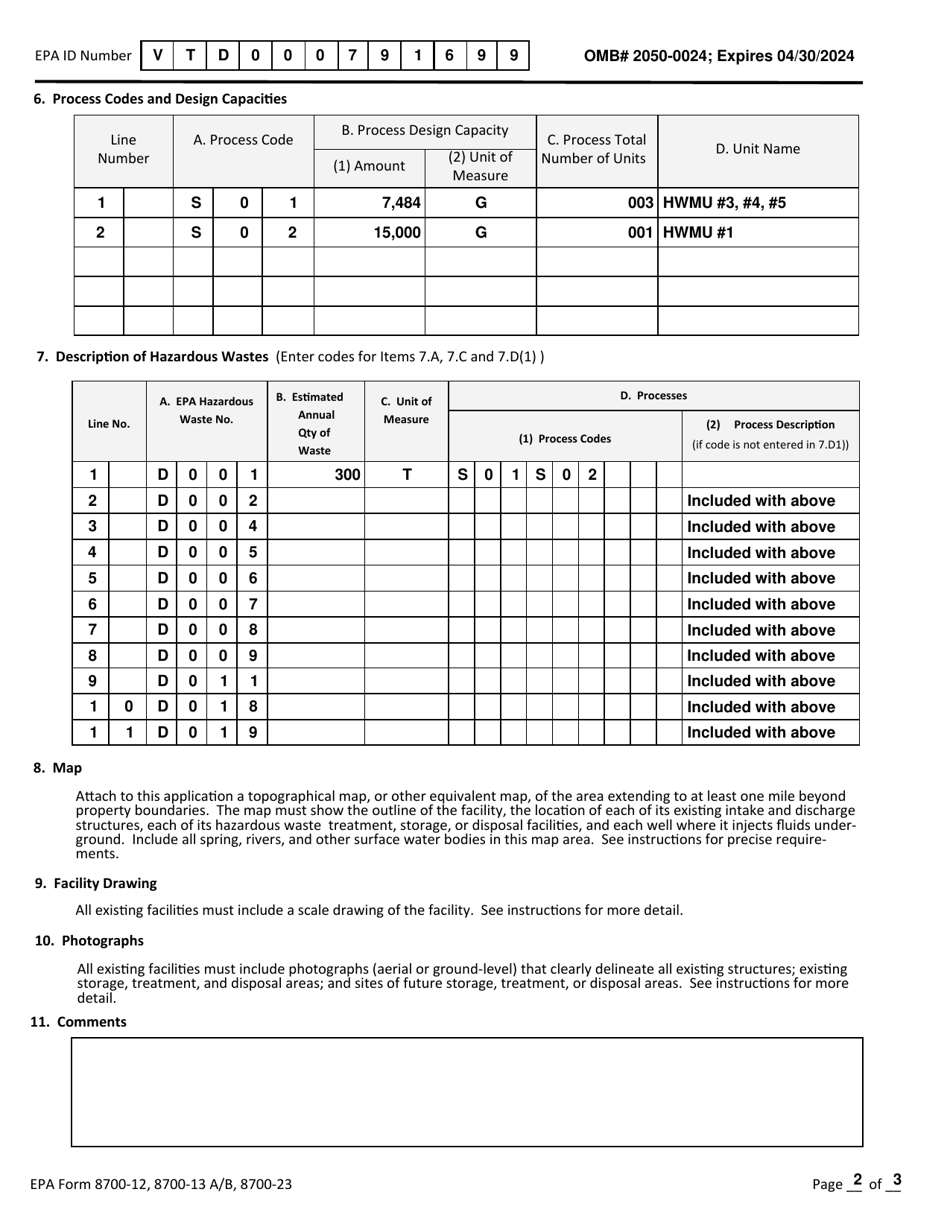 EPA Form 8700-12 (8700-13 A/B; 8700-23) Part A - Fill Out, Sign Online ...