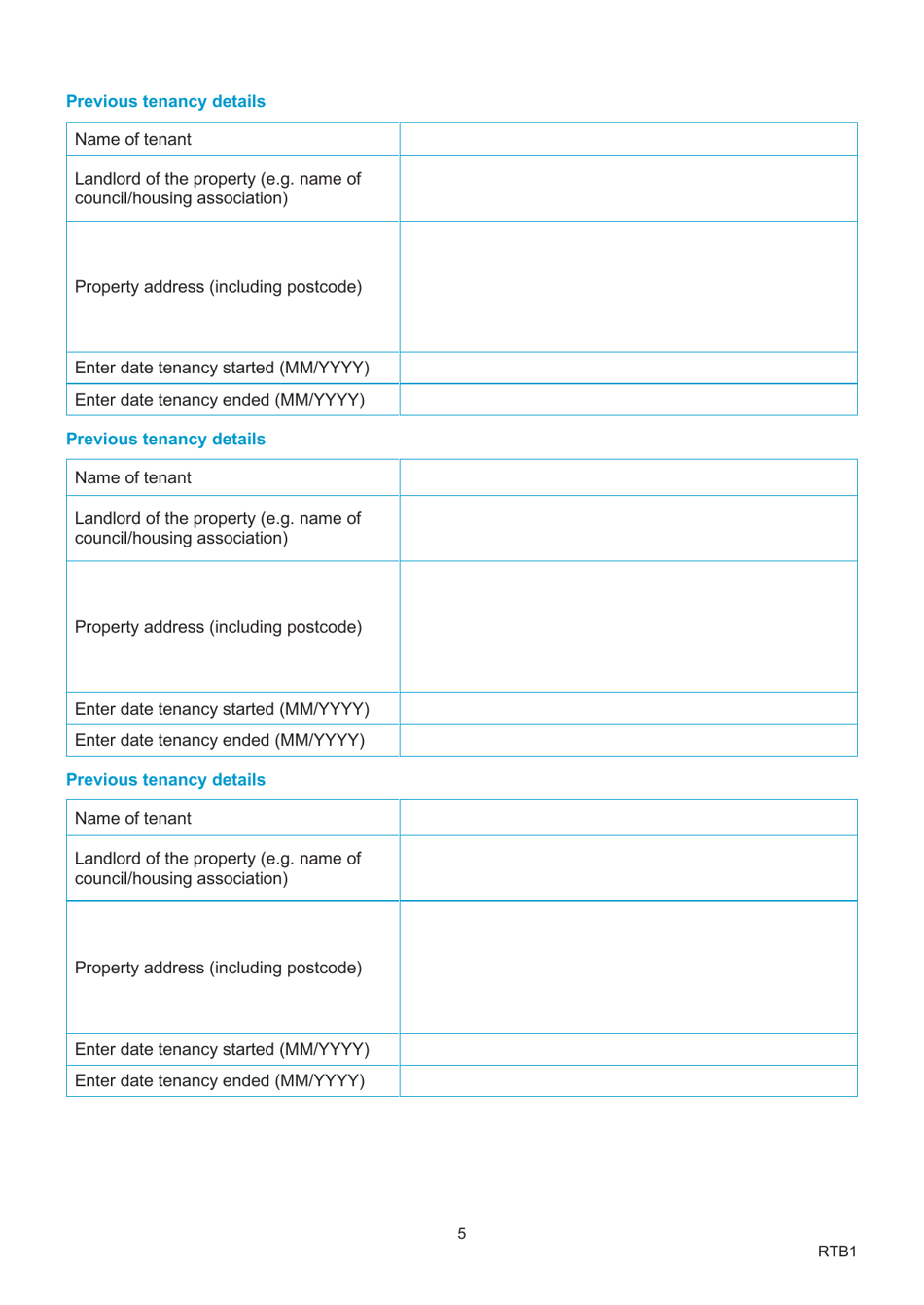 Form RTB1 Notice Claiming the Right to Buy - United Kingdom, Page 6