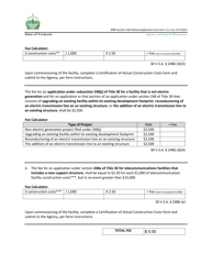 Certificate of Public Good Application Fee Form - Vermont, Page 2