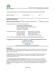 Certificate of Public Good Application Fee Form - Vermont, Page 3