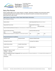 Form AGR-2108 Dairy Plan Review - Washington, Page 2