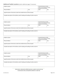 Form AGR-7009 Certified Feed Lot License Application - Washington, Page 2