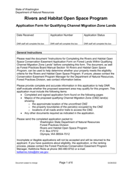 Application Form for Qualifying Channel Migration Zone Lands - Rivers and Habitat Open Space Program - Washington