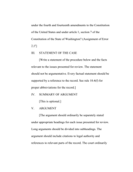 RAP Form 6 Brief of Appellant - Washington, Page 6