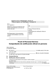Document preview: Form FL All Family101 Proof of Personal Service - Washington (English/Spanish)