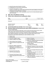 Form FL All Family101 Proof of Personal Service - Washington (English/Spanish), Page 2
