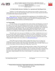 &quot;Dc Public Health Laboratory Labonline User Agreement and Client Request Form&quot; - Washington, D.C.
