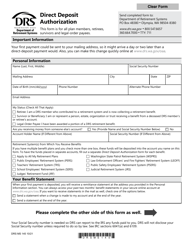 Form DRS MS145 Direct Deposit Authorization - Washington