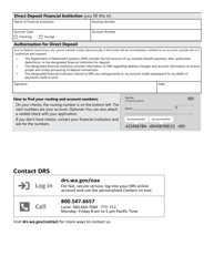 Form DRS MS145 Direct Deposit Authorization - Washington, Page 2