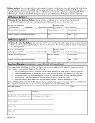 Form DRS MS287 Plan 1 or Plan 2 Contribution Withdrawal - Washington, Page 2