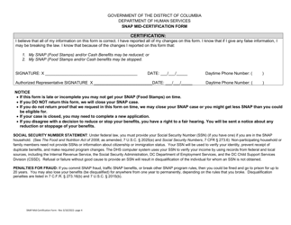 Snap Mid-certification Form - Washington, D.C., Page 4