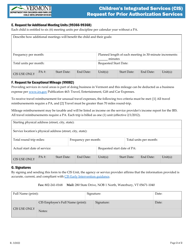 Request for Prior Authorization Services - Children&#039;s Integrated Services (Cis) - Vermont, Page 2