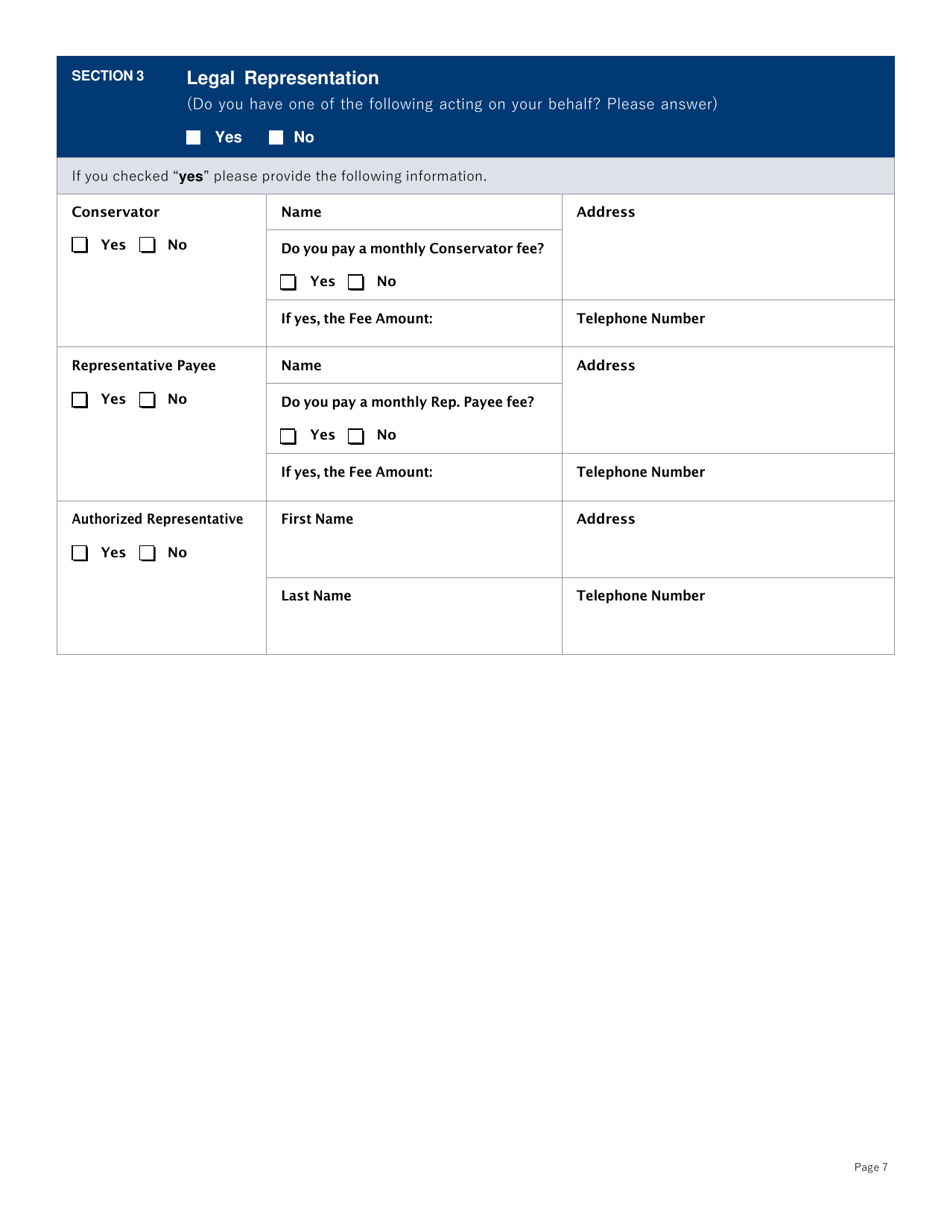 Supplemental Form for Long Term Care Benefits - Washington, D.C., Page 7