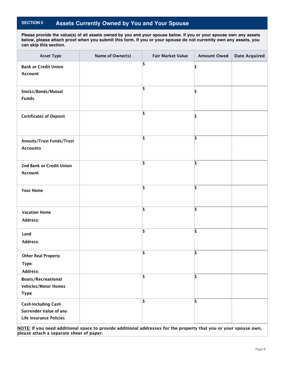 Supplemental Form for Long Term Care Benefits - Washington, D.C., Page 9