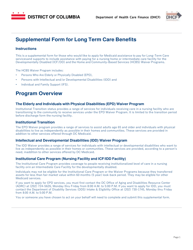 Document preview: Supplemental Form for Long Term Care Benefits - Washington, D.C.