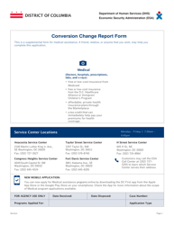 &quot;Conversion Change Report Form&quot; - Washington, D.C.