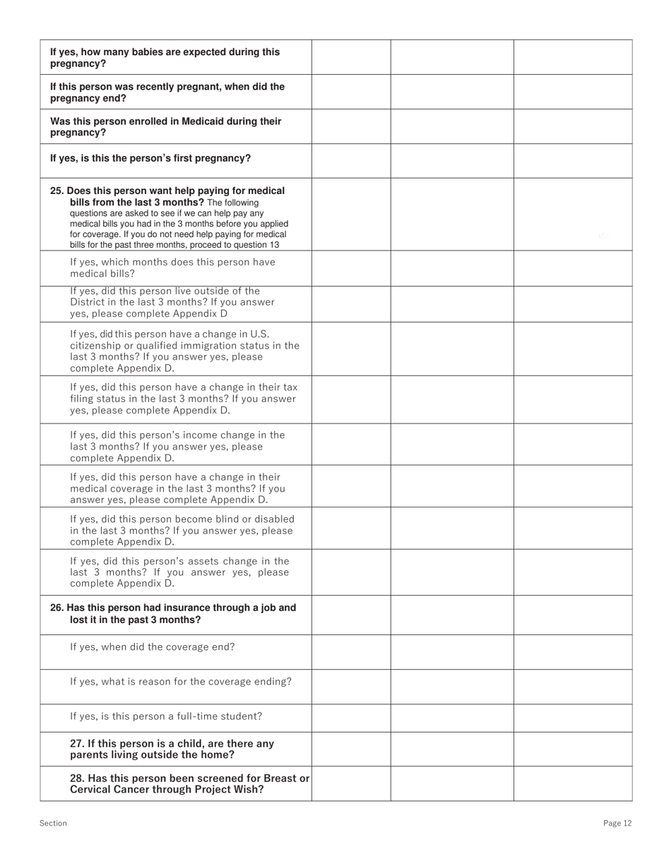 Conversion Change Report Form - Washington, D.C., Page 12