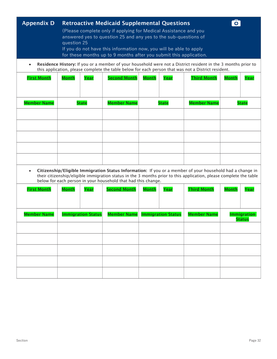 Conversion Change Report Form - Washington, D.C., Page 32