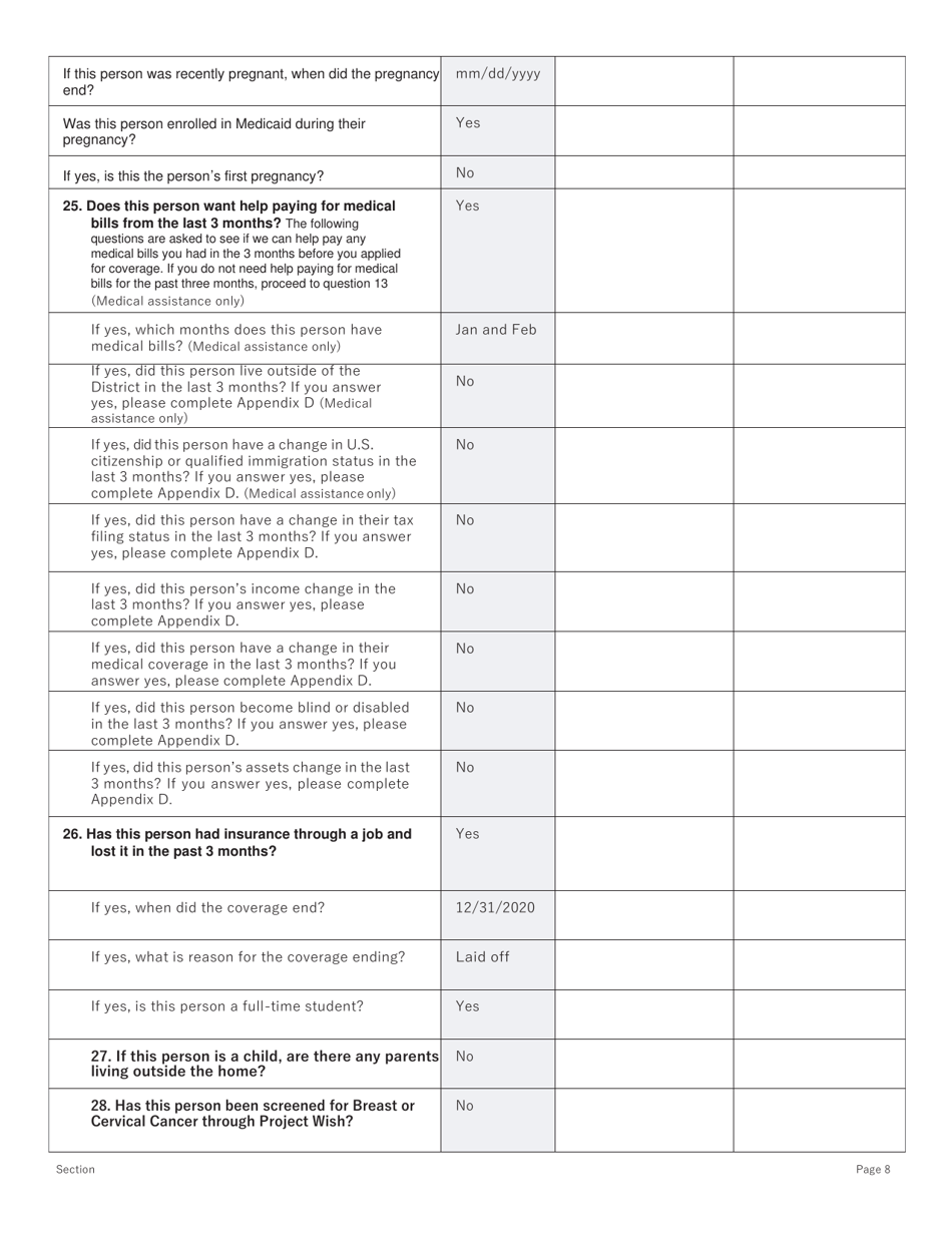 Conversion Change Report Form - Washington, D.C., Page 8
