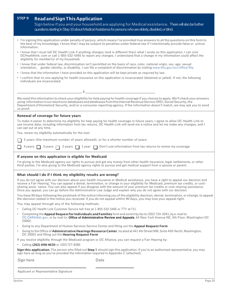 Conversion Renewal Form - Washington, D.C., Page 20