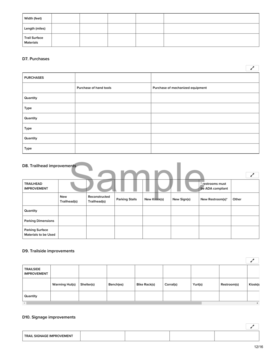 Non-motorized Trail Grant Application - Recreational Trails Program (Rtp) - Sample - Utah, Page 12