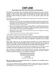 Form CST-250 West Virginia Consumer Sales and Use Tax Application for Direct Pay Permit - West Virginia, Page 2